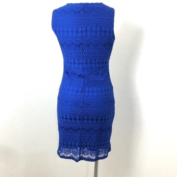 Tiana B Royal Blue Laced Fully Lined Dress Size S - Picture 2 of 8